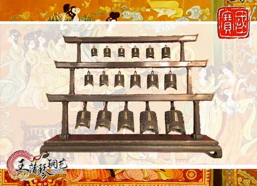 山東客戶定制17件古編鐘，迎賓編鐘古樂